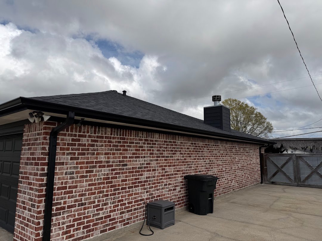 Seamless gutter installation on brick home in Port Neches, TX